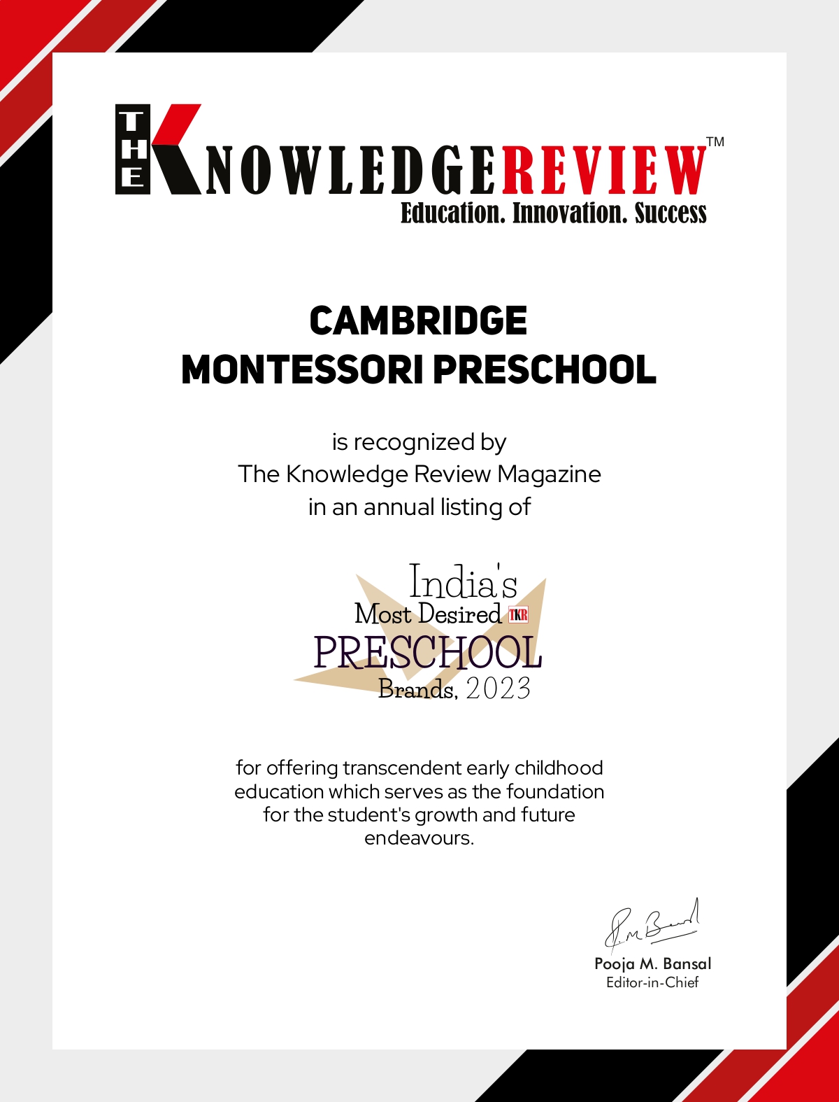 2023 # Most Desired Preschool Brands
