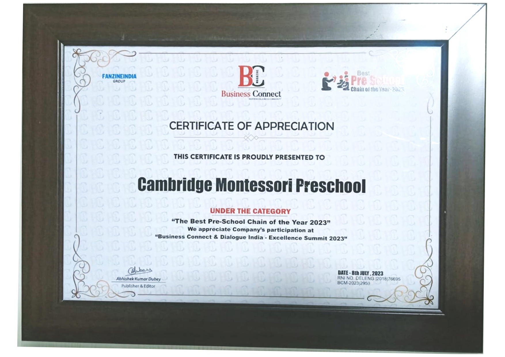 2023 # The Best Preschool Chain of the Year