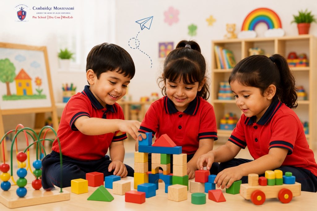 Children participating in play-based learning activities at preschool